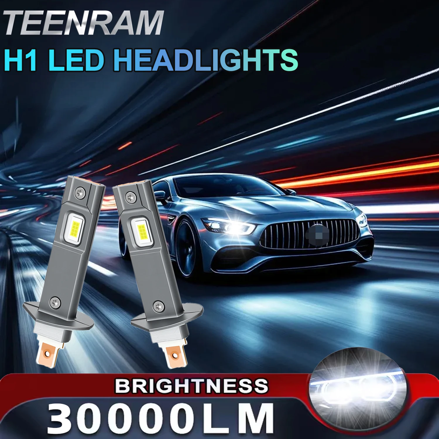 H1 LED Headlight Bulbs 120W 30000LM LED Light Auto Headlight Fog 6000K 3570 CSP Headlamp NO Turbo Fan Head Light Plug&Play