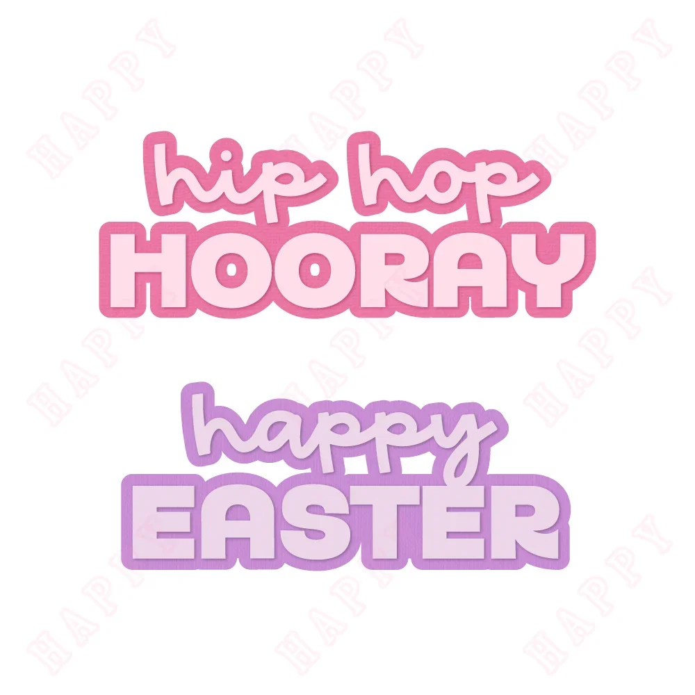 

Hip Hop Hooray, Easter Metal Craft Cutting Dies DIY Scrapbook Paper Diary Decoration Manual Handmade For 2024 Embossing Template