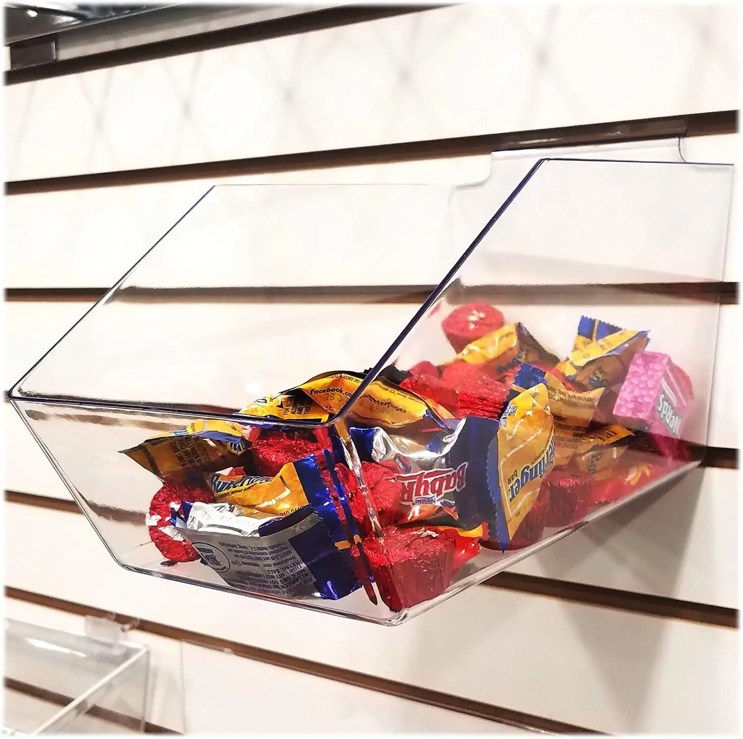 

Clear Slatwall Storage Bins Large 10 Pack 6 Inch Length 5.5 Inch Height 11.5 Inch Depth