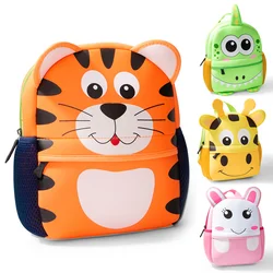 Mochila escolar de animais fofos de desenhos animados, mochila escolar para meninos e meninas