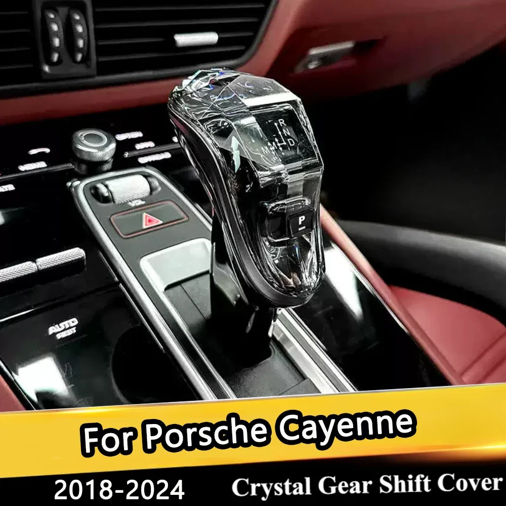 

For Porsche Cayenne 2018-2024 Crystal Gear Shift Cover Lever Stick Knob New Luxury Replacement Protect Decoration Cover