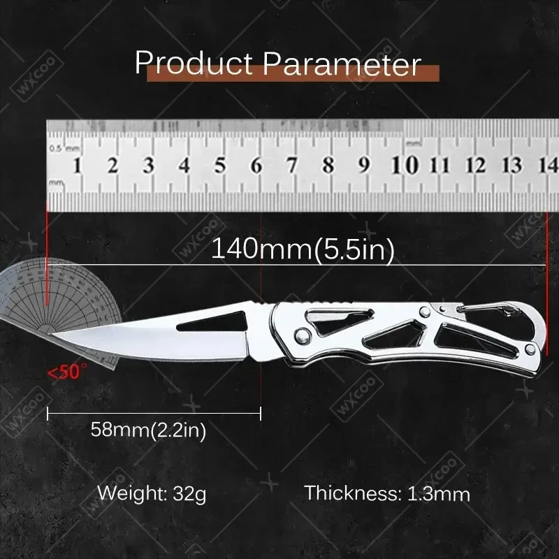 Stainless Steel Folding Pocket Knife Fruit Knife Multifunctional Meat Cutting for Easy Carrying Kitchen Knives Steel Handle image 5