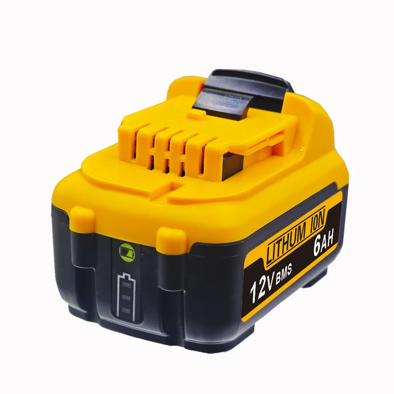 Originální baterie 12V 6,0Ah dobíjecí lithium-iontová baterie náhrada pro Dewalt DCB120, kompatibilní s DW089LG, DCD701F2 - náhled 2