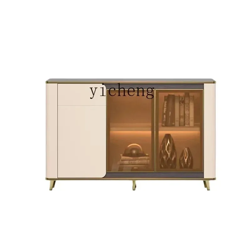 1-b7 Low Cabinet Bookcase Storage File Cabinet Glass Door Wooden Household Storage Small