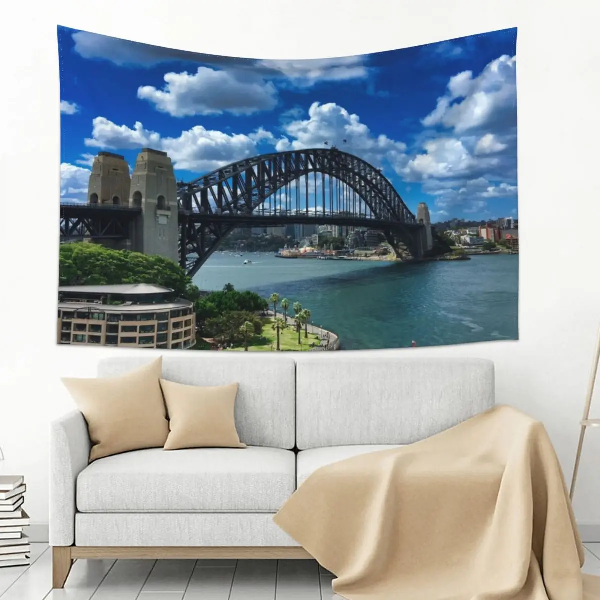 

Sydney Harbour Bridge Under A Blue Sky Tapestry