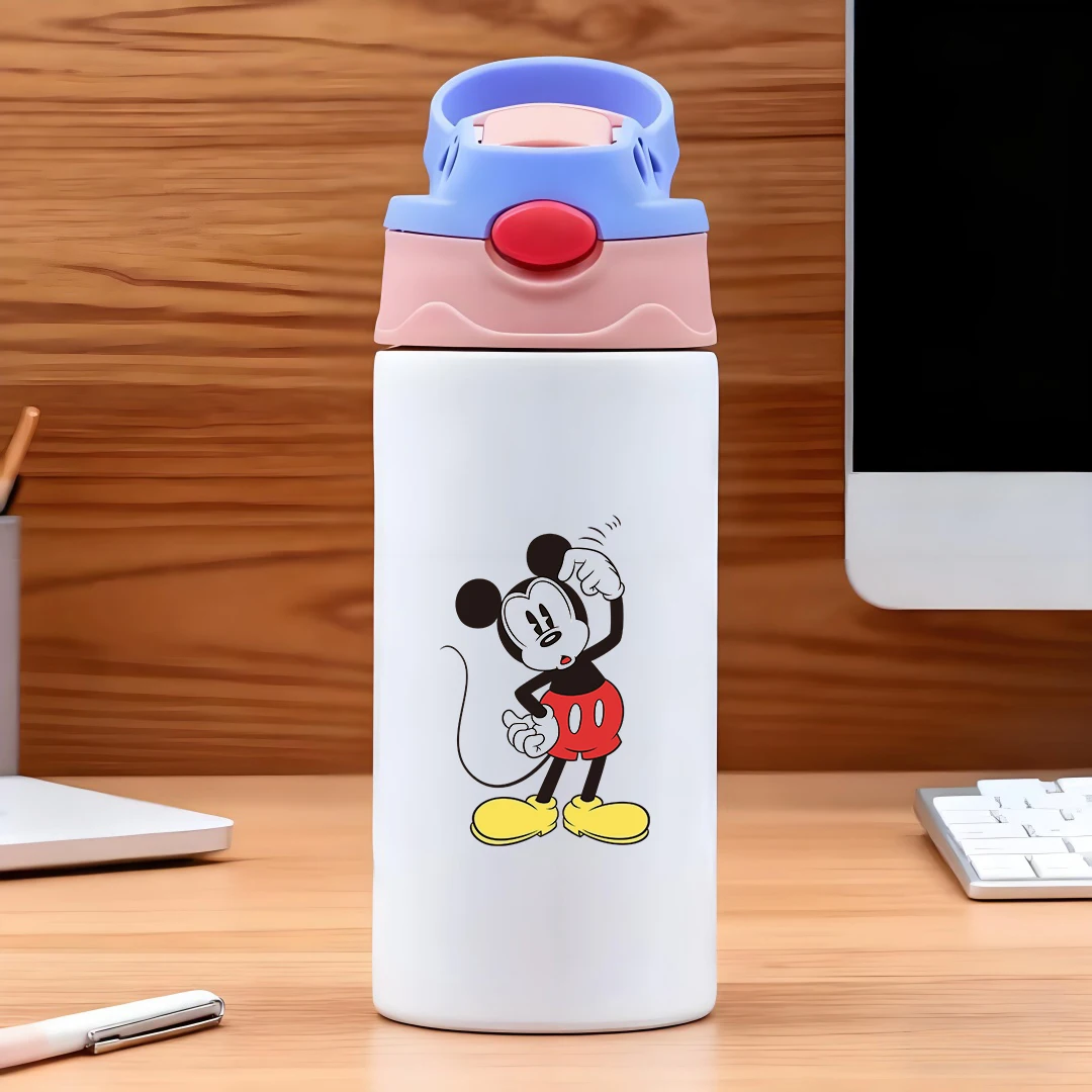 

Disney Mickey Mouse Classic Cartoon Design 304 Stainless Steel Straws Cup Kids Water Bottle New Year Gift