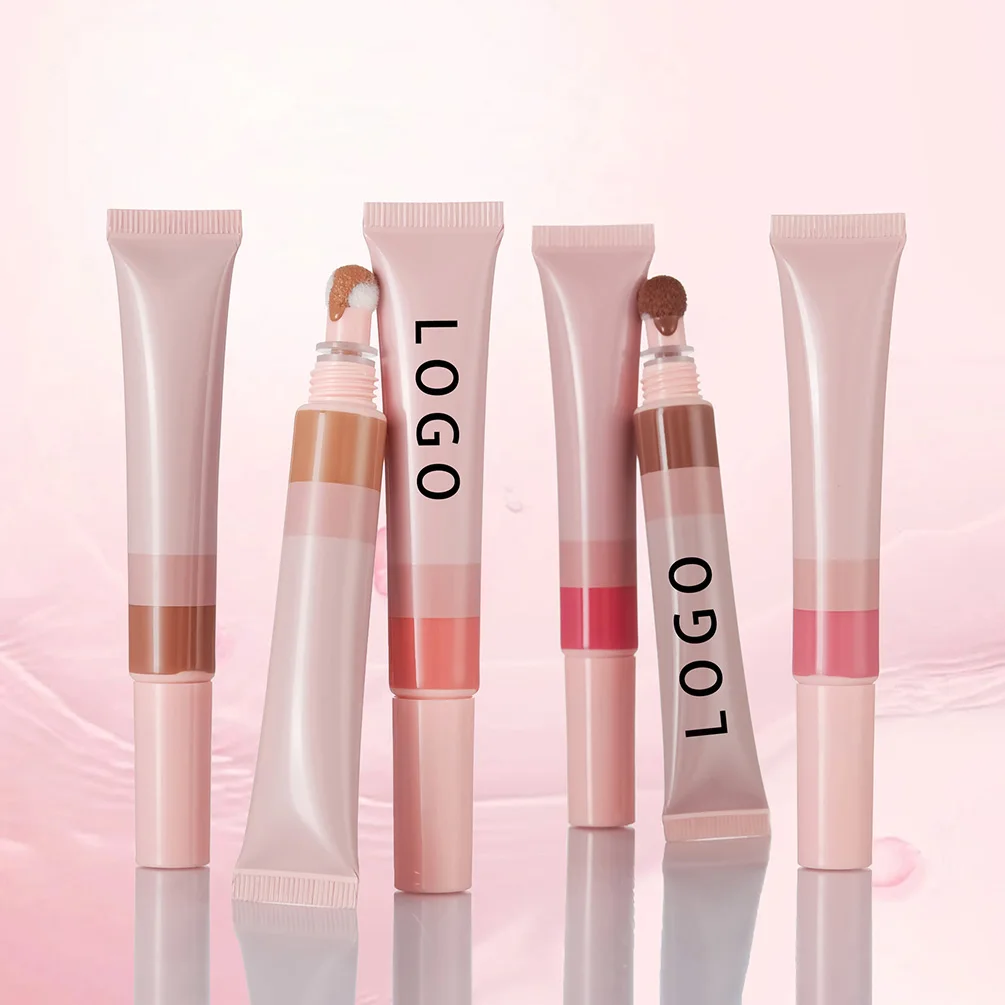 18g Private Label 8-color Liquid Blush Custom Bulk Pink Tube Blusher Corrector Moisturize Pigment Face Makeup Vegan Wholesale