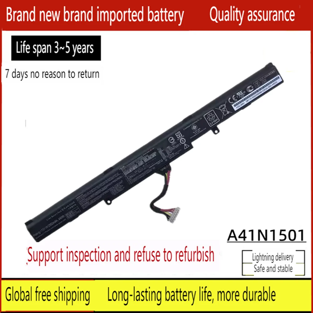 

New Laptop battery for ASUS A41N1501 NL41LK2H L41LK9H N552 N552V N552VX N752V N752VX WZX70V ZX70VW