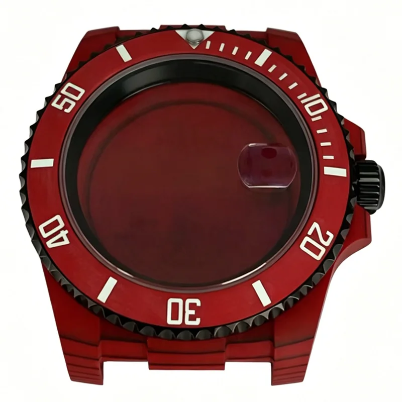 40.5mm Forged Carbon Fiber Watch Case Sapphire Crystal Fit 2824 Movement 27.5mm Dial No Logo Mechanical Watch Mod Parts