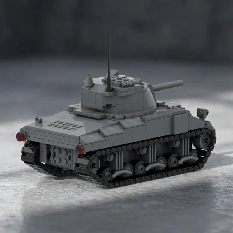 moc-軍事周辺機器ビルディングブロックモデル-m4-シャーマン大型戦車-diy-大人のパズル組み立ておもちゃ誕生日ギフトデスクトップ装飾品