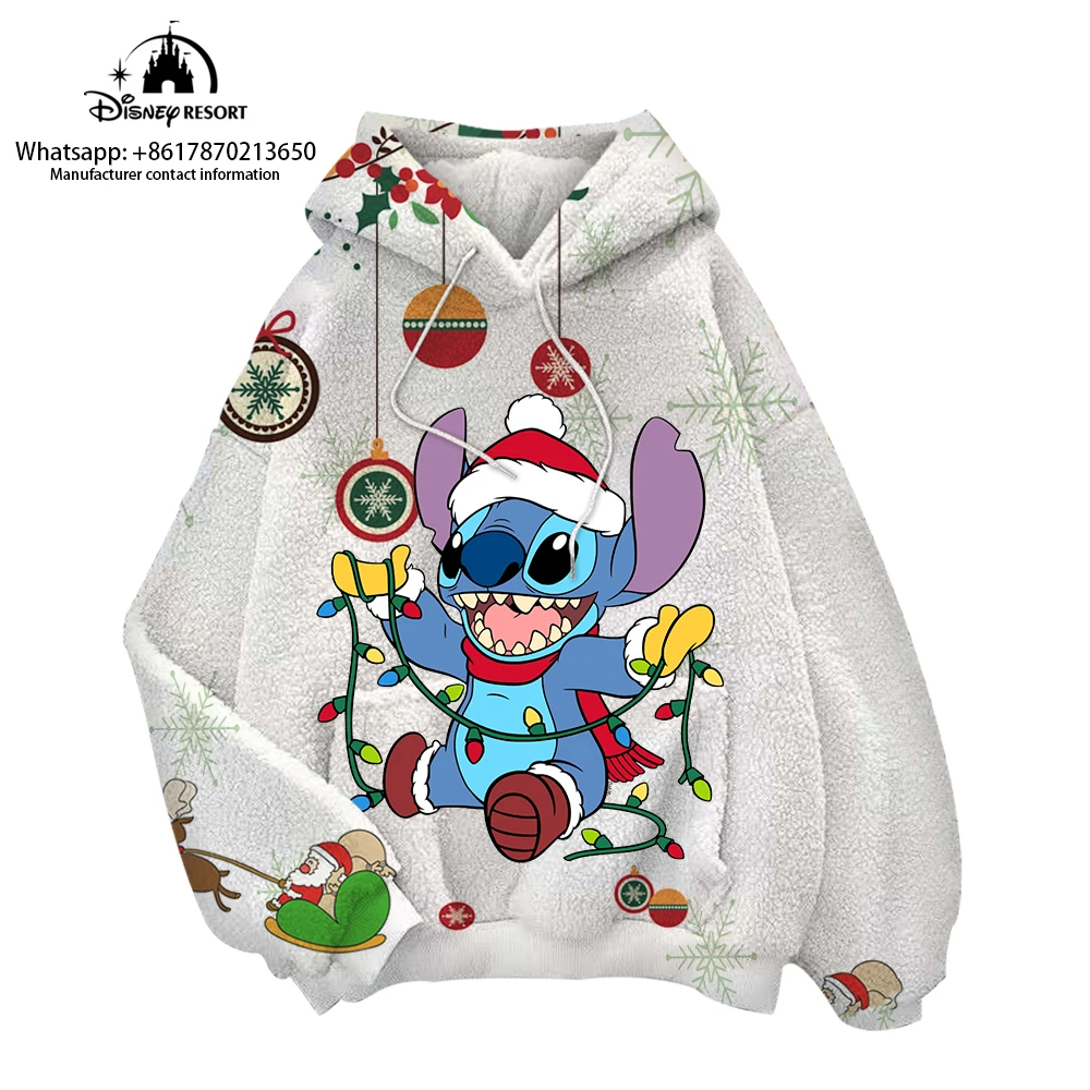 2024 Women's Flannel Sweater Winter Stitch Christmas 3D Printing Casual Fashion All-match Pullover Children's Hoodie y2k