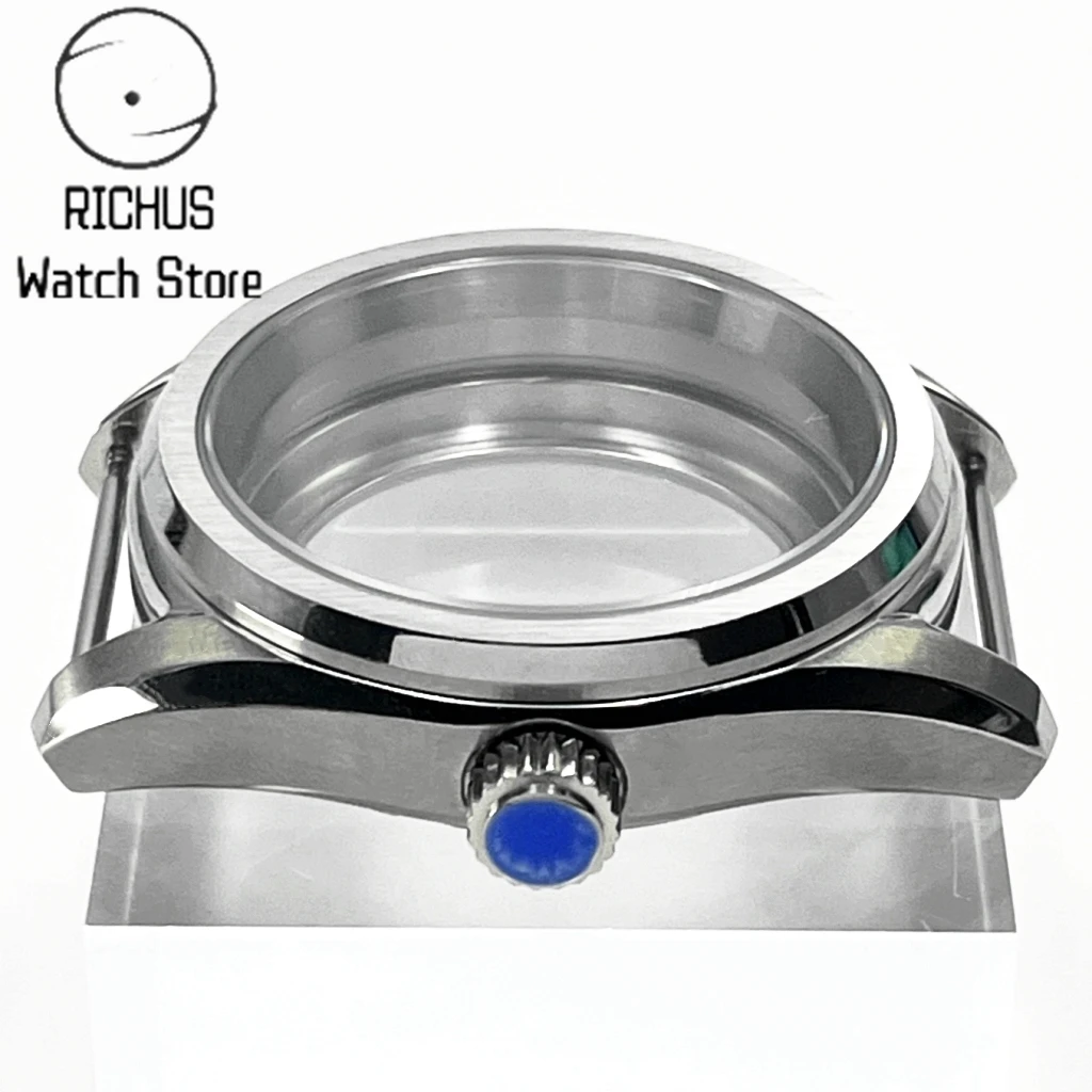 サファイアガラスウォッチケース,ウォッチアクセサリー,シルバー,nh35,nh36,eta2824,pt5000,38mm