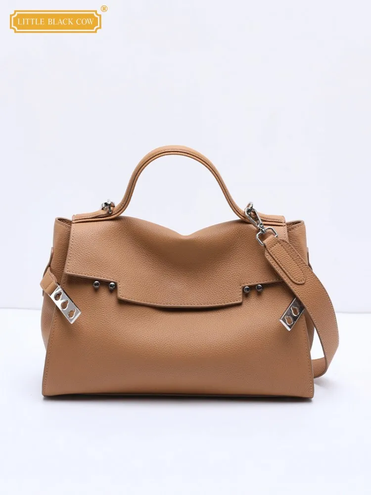 

New Office Laides Genuine Leather Fashion Single Shoulder Bag Elegant Tote Handbag Versatile Casual Women Flap Crossbody Bags