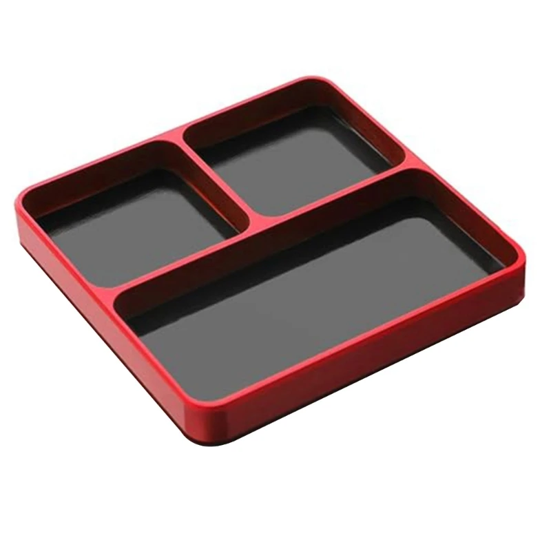 Vassoio portautensili portatile in lega di alluminio per supporto sicuro per parti in miniatura per manutenzione auto