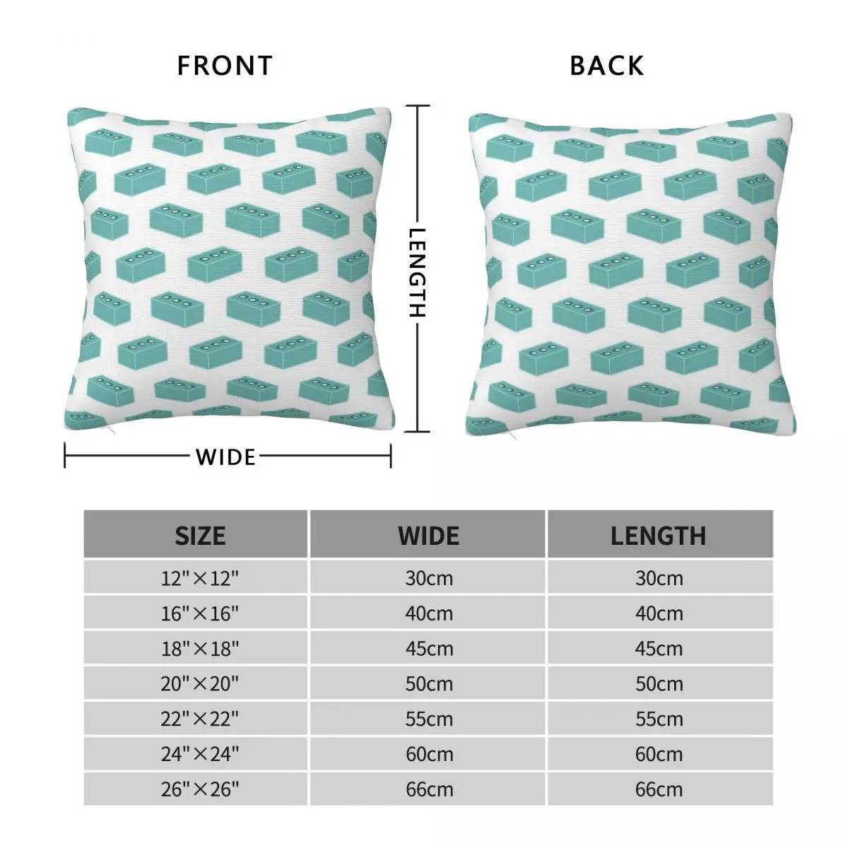 Small Medium Brick Square Pillowcase Polyester Linen Velvet Creative Zip Decor Bed Cushion Cover Wholesale 18