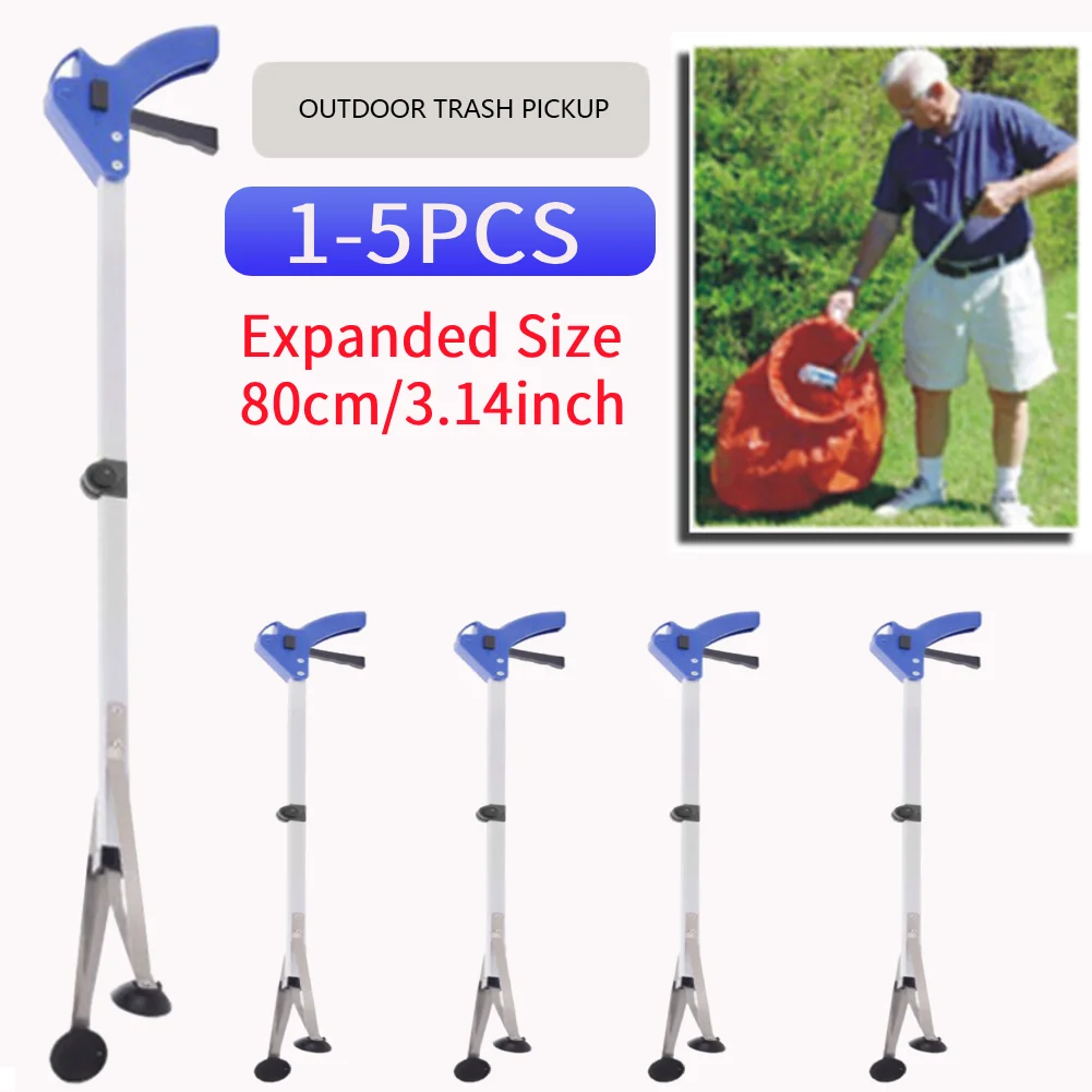 

Набор из 1-5 шт. захватов для мусора с присосками, инструмент для подбора мусора, 80 см, легкий складной удлинитель-захват, ручной инструмент