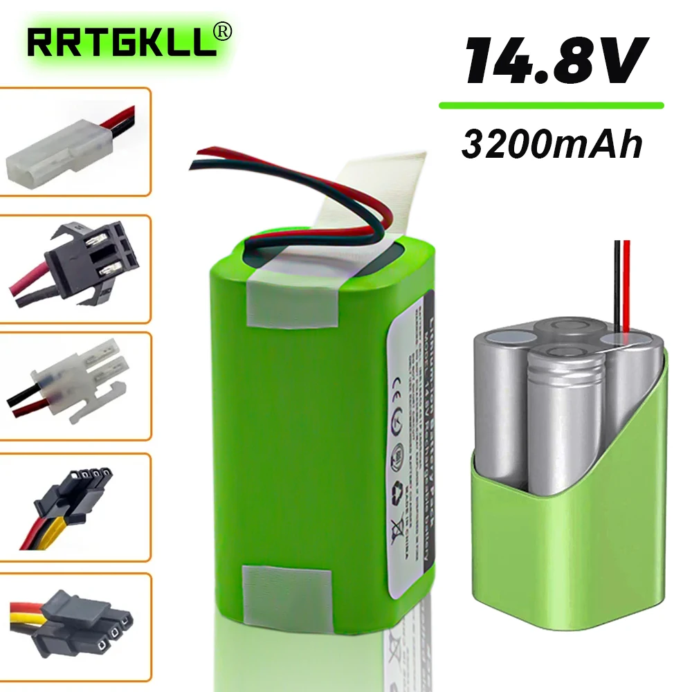 14.8V Battery Pack 3200mAh Lithium Battery for ILIFE, Xiaomi, Polaris, Kitfort, DIBEA, Ecovacs,Sweeping Robot Battery 4S1P 14.4V