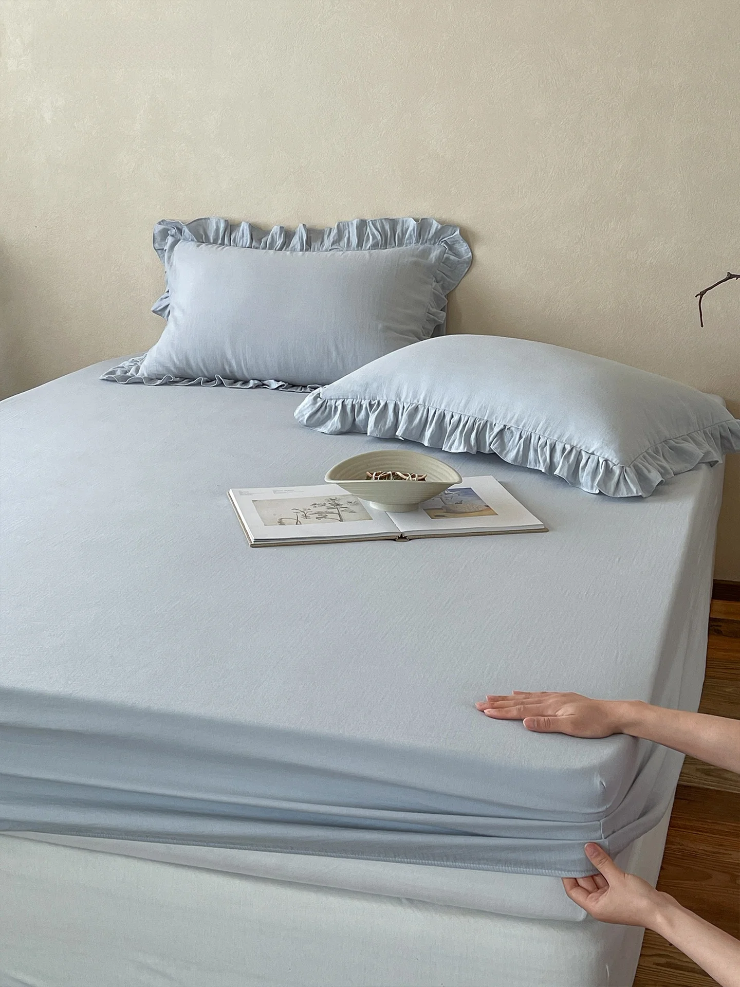 Pure Cotton Breathable Sweat Absorbent Anti-Slip Double Layer Bed Canopy Single Item Ins Style Machine Washable Bedding Acces...