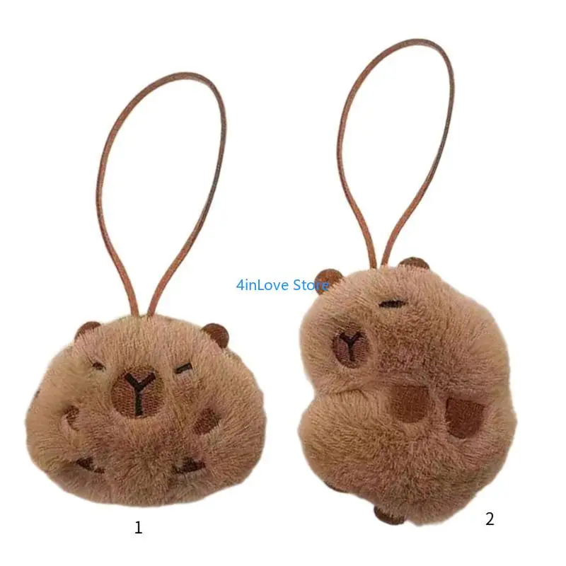 T4MD Fun Capybara Doll Bag Pendant Cartoon Backpack Gift Squeak Toy Keychain