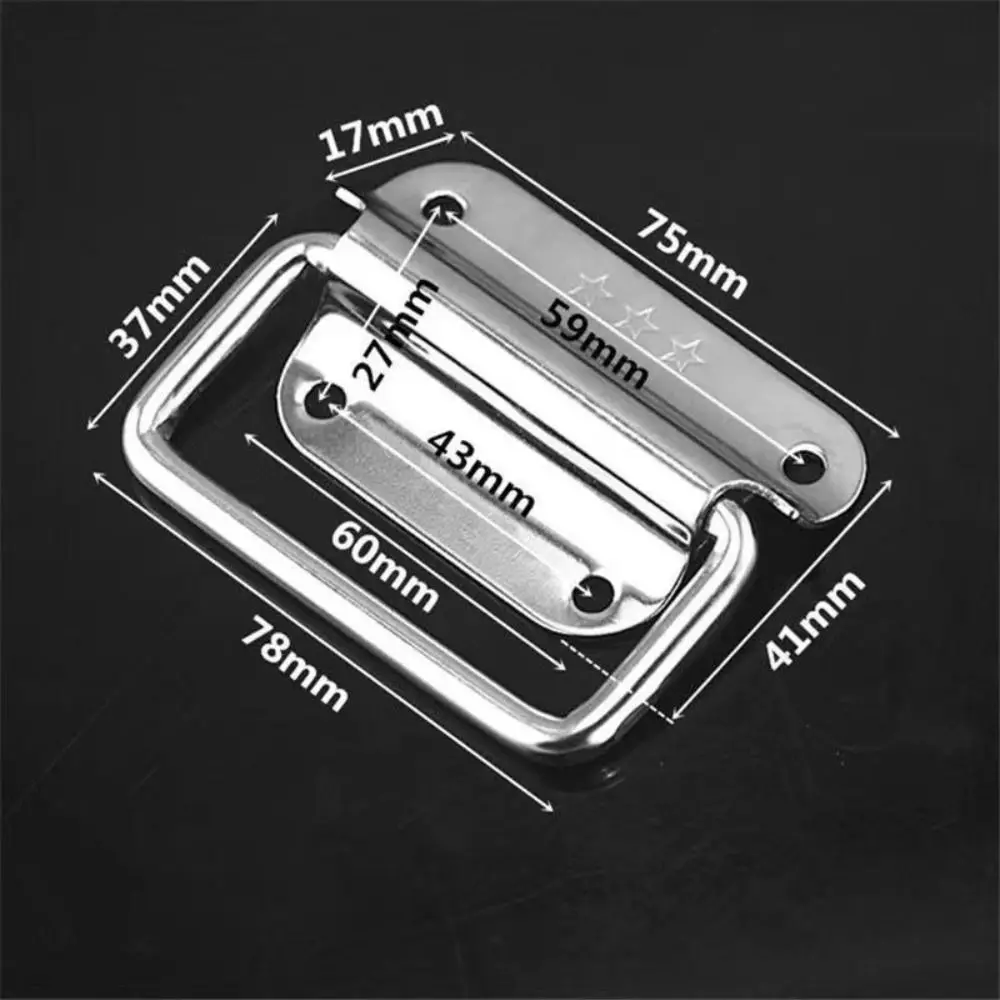 Stainless Steel Handle Cabinet Drawer Handle Folding Furniture Accessories Simple Door Handle Household Silver Wooden Box Handle