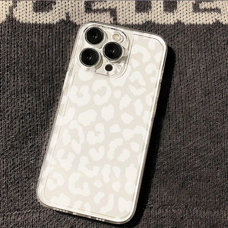 

Fashion Leopard Print Phone Case For iPhone 17 16 15 11 12 14 13 Pro Max Mini X XS XR 7 Plus SE 16E Shockproof Transparent Cover