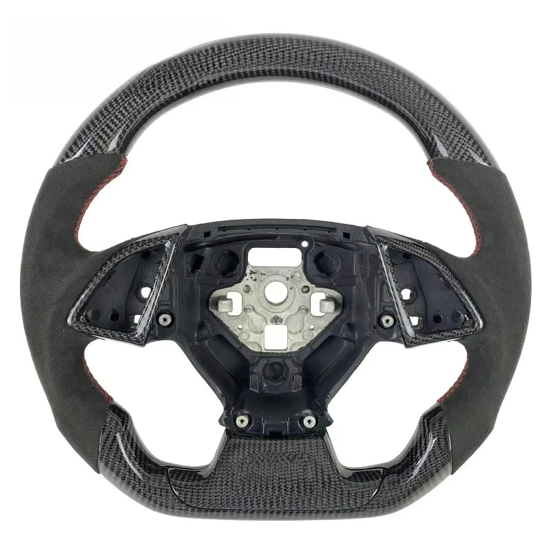 

1LT LT1 1SS ZL1 Red Alcantara Suede Carbon Fiber Steering Wheel 2020 2021 2022 2023 2024