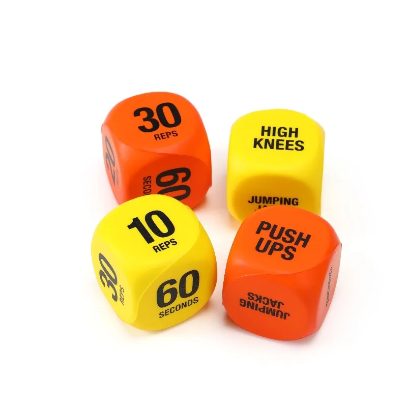 A Pair of Fitness Exercise Dice with 6 Sides Design, Including 10 Repetitions for 30 Seconds. Home Gym