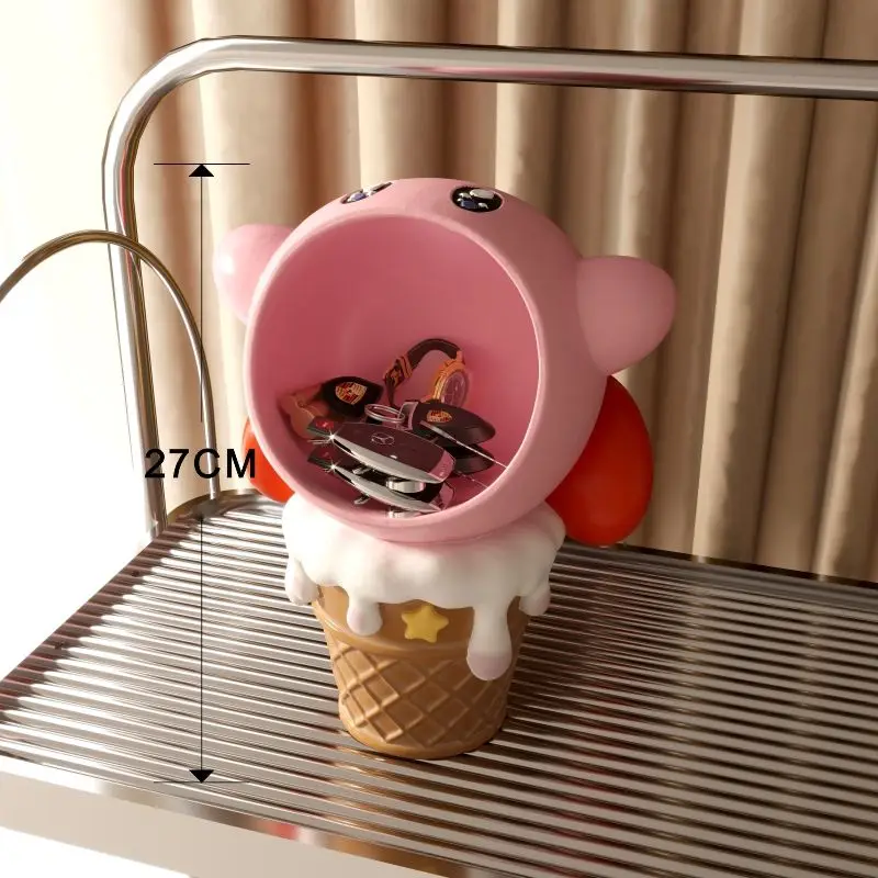 Kawaii Ice Cream Design Kirbyed Big Mouth Storage Statue Cartoon Anime Desktop Ornaments Porch Keys Storage Box Home Decor Gifts