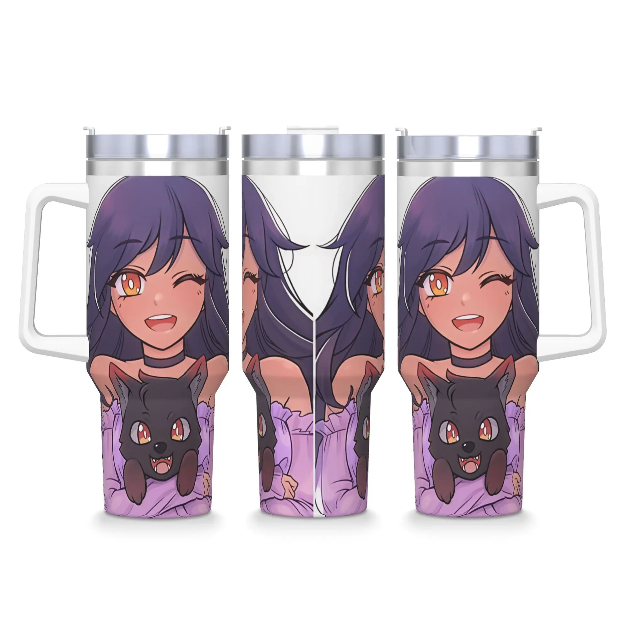 A-AphmauS Stainless Steel Tumbler  Beach Mugs Cup 40oz Thermal Cups Insulated Hot Drinks Milk Tea Water Bottle
