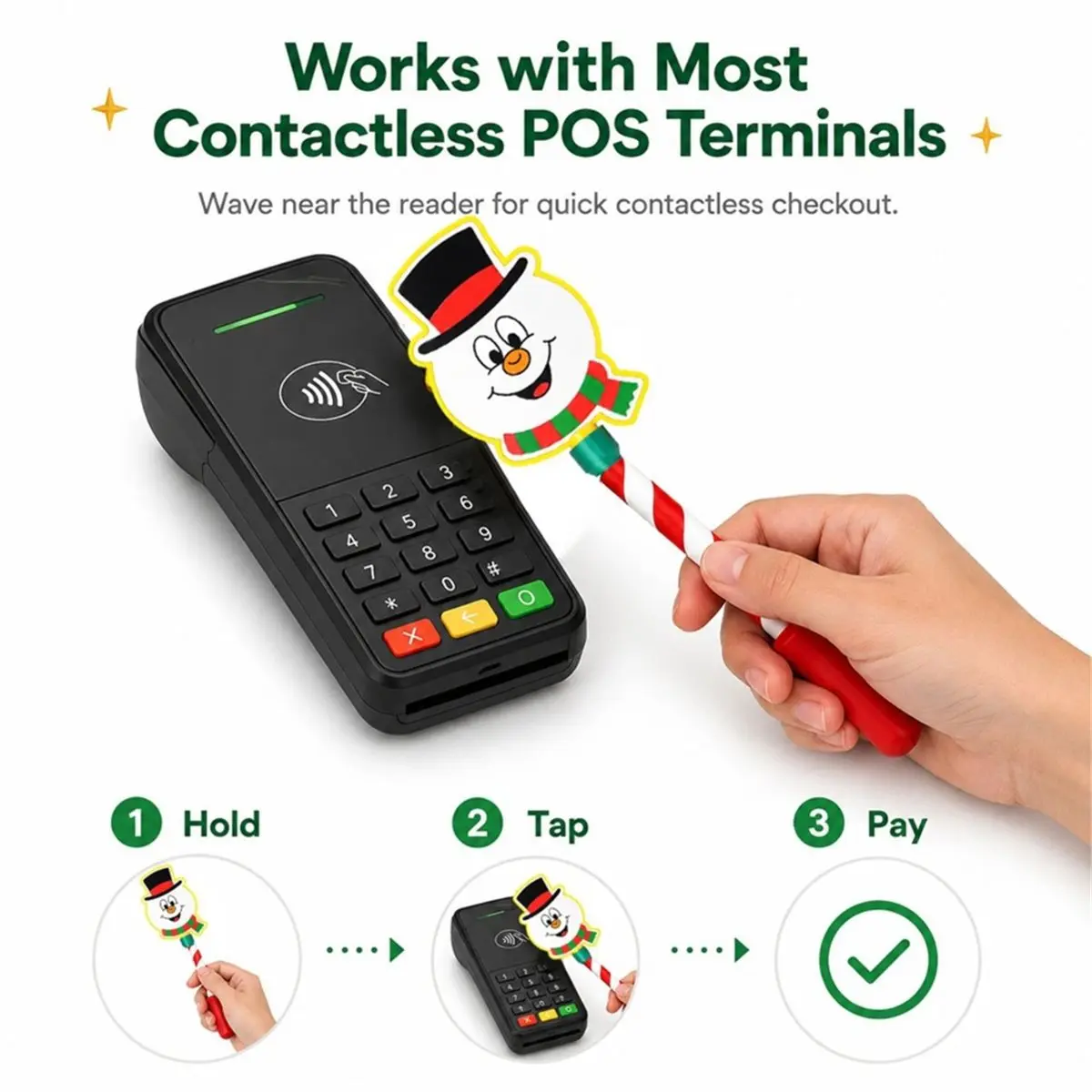 3D Printed Wand Click Payment Cute CreditCard Wand Non-Contact Clip Payment Wand Christmas Tap to Pay Card Holder