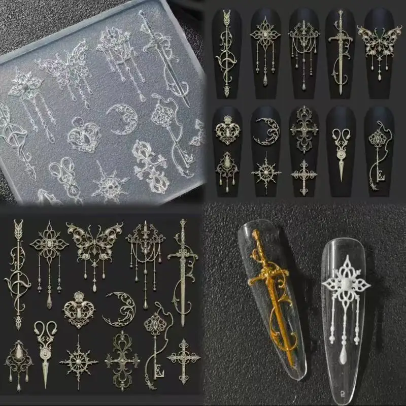 1 قطعة النمط الأوروبي الرجعية ثلاثية الأبعاد الإغاثة قالب من السيليكون ، الزهور الشفافة ربطة القوس فيونكة مسمار الفن سيليكون نحت قالب قالب القالب