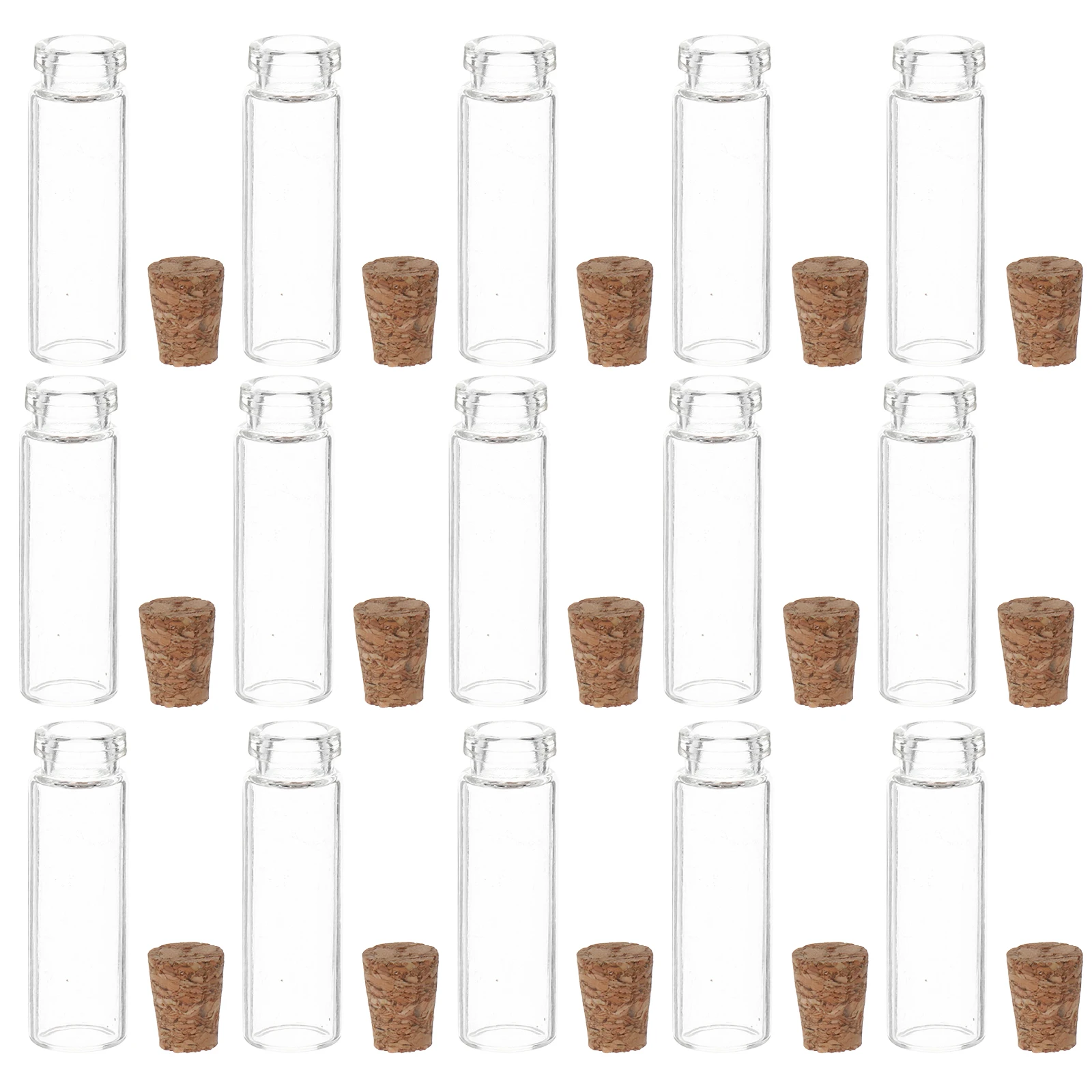 

24pcs Mini Wishing Bottles Glass Wooden Jars For Diy Decor Message In A Bottle Small Storage Vials With Cork Lids