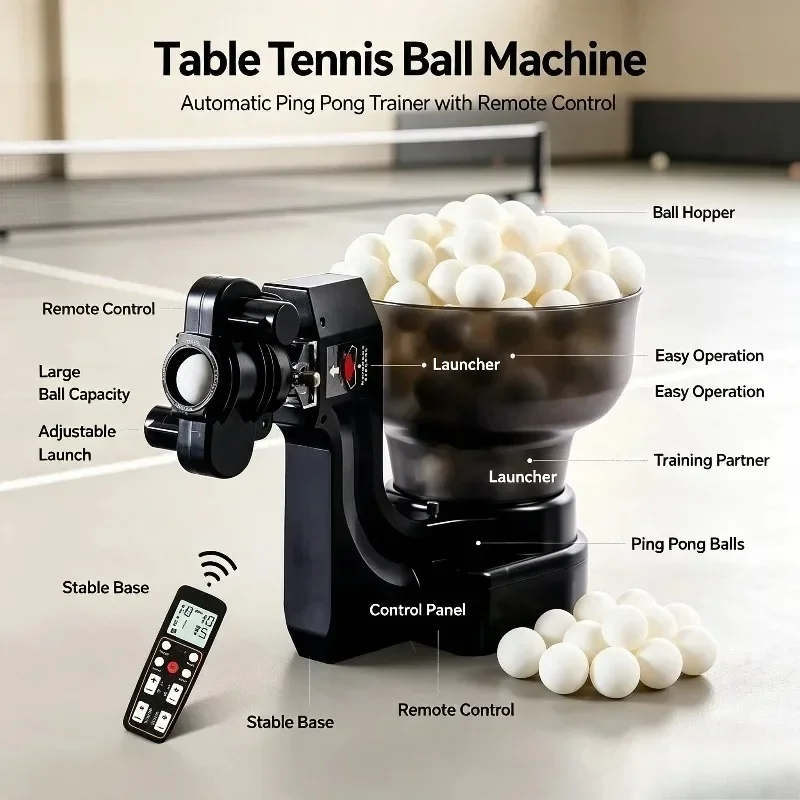 Portable Automatic Table Tennis Ball Launcher Professional Single Player Self Training Robot Household Ping Pong Practice