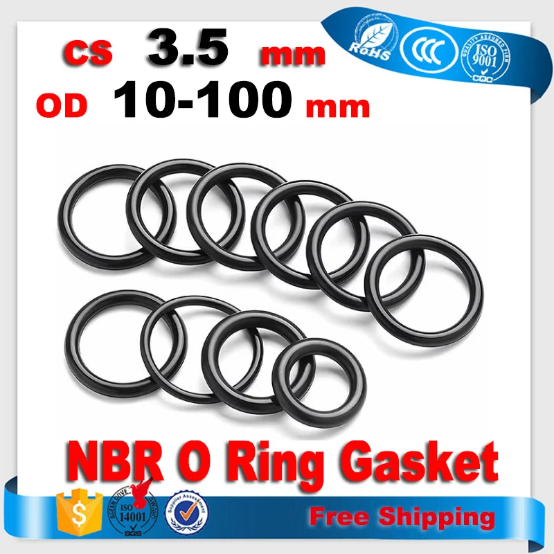 NBR O Ring Gaskets CS3.5mm Seal Nitrile Rubber Bands High Pressure O-Rings Repair Kit Sealing Elastic Band O Rubber Rings