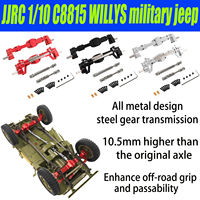 Aluminum Alloy CNC Anodized Full Metal Front Rear Portal Axle Set for JJRC 1/10 C8815 Willys MB Retro Jeep Upgrade Accessories