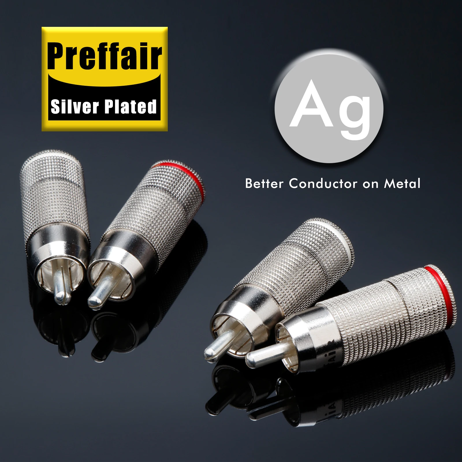 4 Stück HiFi Audio Versilberter RCA-Lotus-Stecker RCA-Stecker Signalleitungsanschluss 6mm – Detail 6
