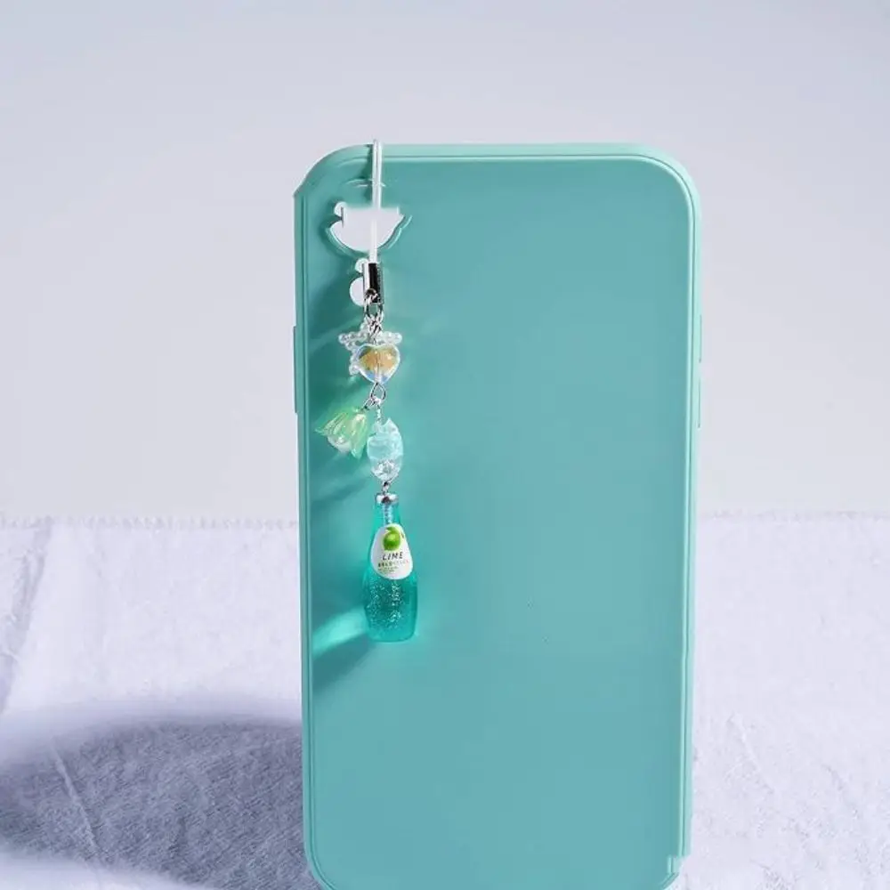 Sweet Girl Y2K Phone Pendant Drink Bottle Phone Charms Phone Lanyard Fruit Soda Handmade Phone Chain Girl Woman