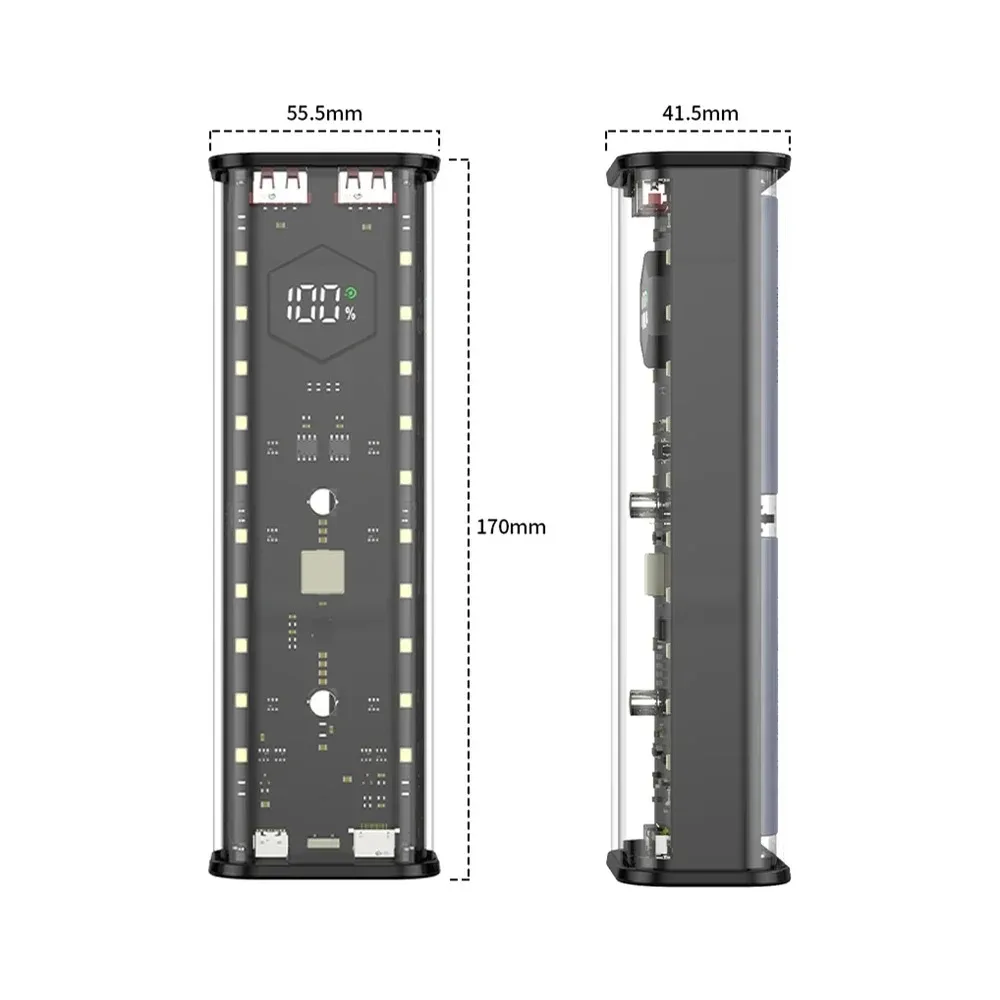 DIY Shell 4*21700 Battery Holder Power Bank Case Dual USB Mobile Phone Charger TypeC 21700 Battery Storage Box For iPhone Xiaomi