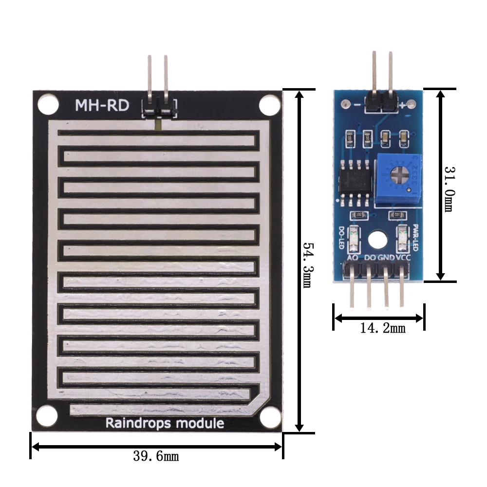 Snow Raindrops Detection Sensor Module Weather Humidity Detection DC 5V 12VRelay Control Module Rain Water Sensor Module