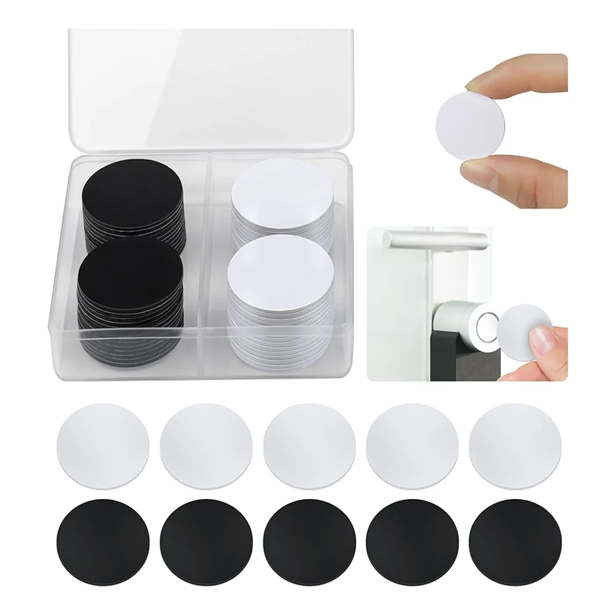 

50PCS NFC Sticker Tags, NFC Cards with Adhesive Backing, Round Rewritable NFC Card, 504 Bytes Memory Compatible (25mm)