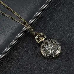 1Pcs Fashion Vintage Women Pocket Watch Alloy Retro Hollow Out Flowers Pendant Clock Sweater Necklace Chain Watches Lady Gift