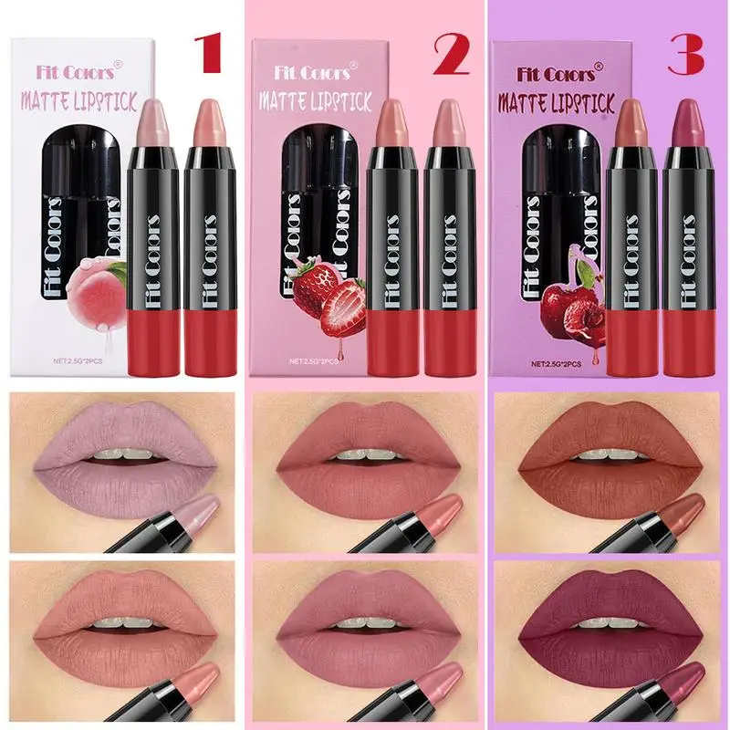 Lip Liner Pens 2colors Lip Liner Matte Lipstick Pen  Waterproof Lasting Non-fading Stereo Lip Liner Pencil Makeup Cosmetic