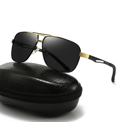 Brand Design Luxury Square Polarized Sunglasses For Men Women Fashion Classic Retro Driving Fishing Alloy Sun Glasses Eyewear