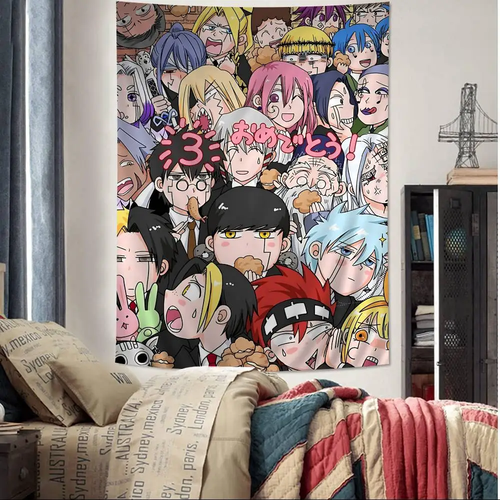 Tapiz de anime japonés MASHLE MAGIC AND MUSCLES - Decoración de personajes de estilo vintage, decoración de dormitorio, decoración de pared para el hogar