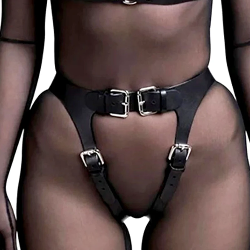Sexy Leather Harness Women Erotic Lingerie Harajuku Bra Garter Belts BDSM Body Bondage Fashion Adjustable Leg Suspenders Fetish