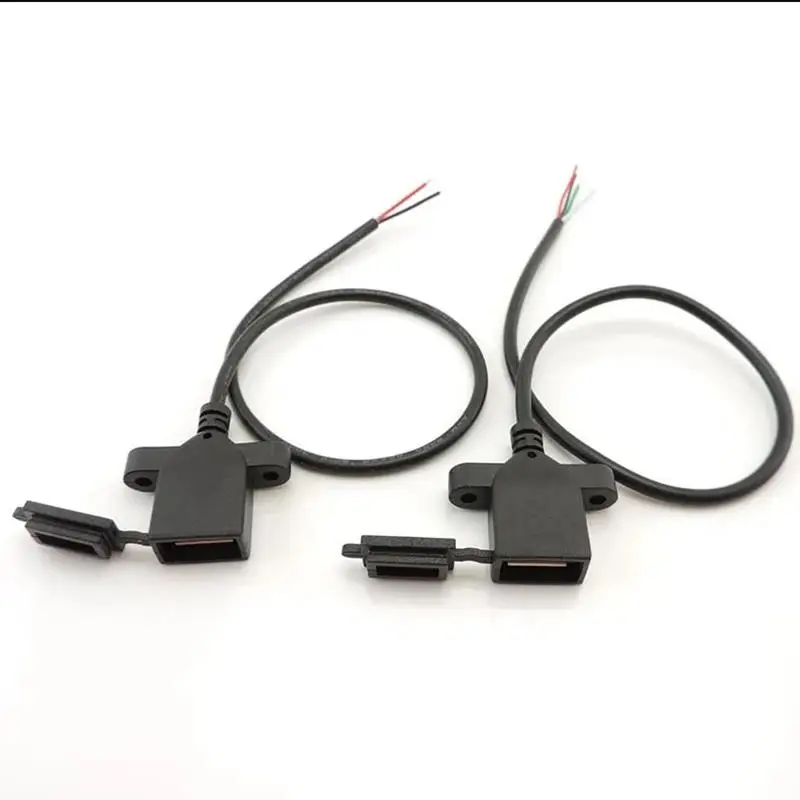 2pin 4pin Diy USB Female Plug Power Socket Cable Dust Proof Cover Connector Welding Wire Port Charging Data Cable E4