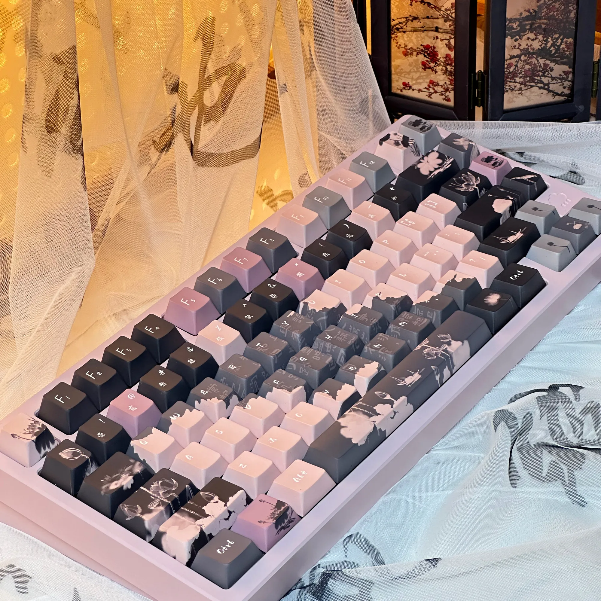 140 Keys/Set Chinese style Dream Command Keycaps Dye-Sub PBT KeyCap Cherry Profile For mx Mechanical Keyboard Gaming Office