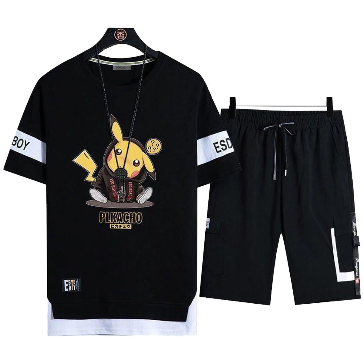 Men's Short Sleeved T-shirt Casual Shorts Letter Printed Pattern Young People Students Couples Sportswear Spring Summer