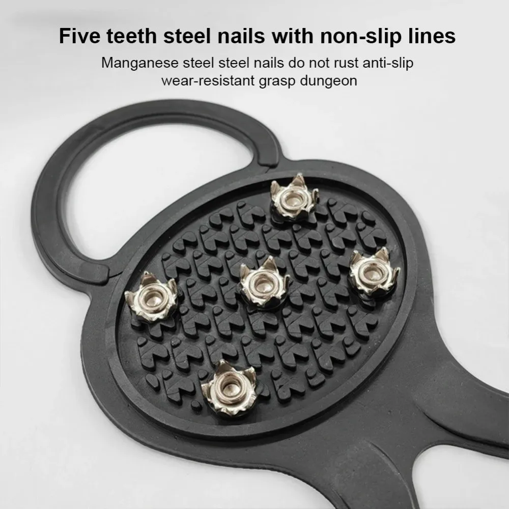 1 Pair New 5/8 Teeth Ice Gripper Spike Universal Anti-Slip Shoes Crampons Spike Shoe Covers Winter Outdoor