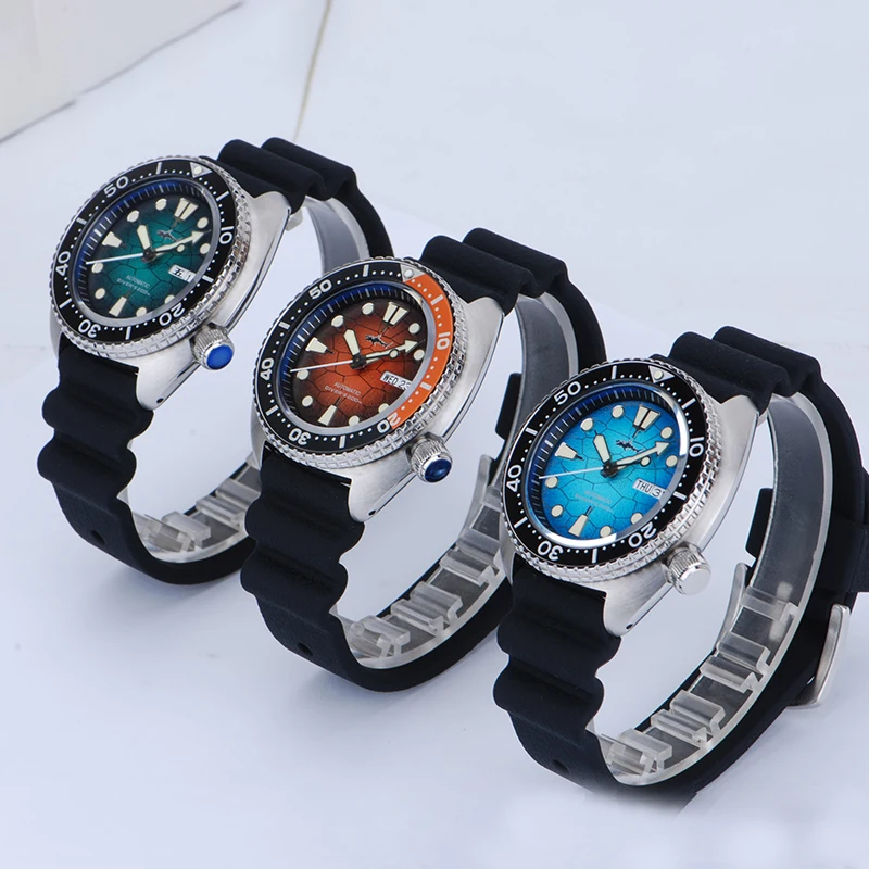 Heimdallr Turtle Men\'s Diver Watch Sapphire Japan NH36 Movement Mechanical Automatic Wrist Watch 20Bar Luminous Wristwatch